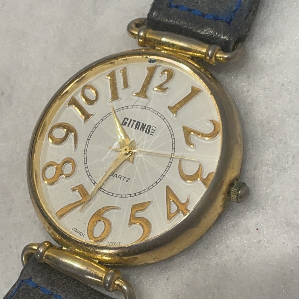 Vintage Gitano Watch with braided navy band